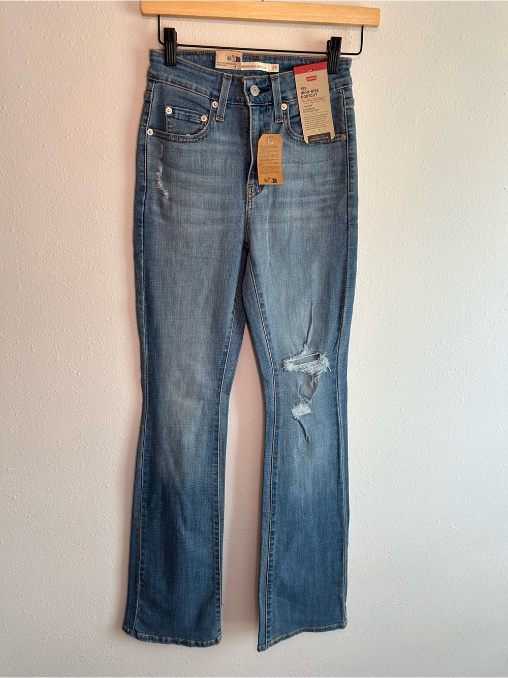 Levi's 725 High Rise Bootcut Jeans Women’s 25 Waist 25x32 Blue Flare Western